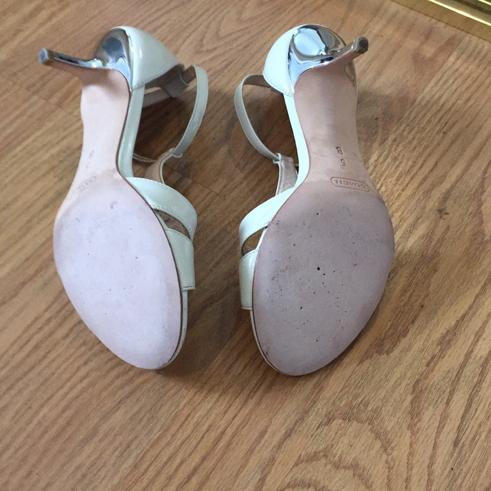 Coach Helena Kitten Heel, Cream White Dress Sandal - Picture 4 of 6